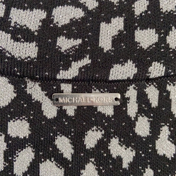 🆕 MICHAEL KORS Black & Silver Lurex Animal Print Top - Picture 7 of 11